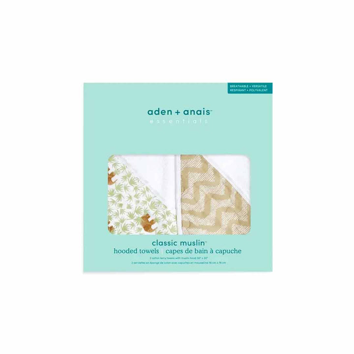 aden + anais Essentials Cotton Hooded Towels - 2 Pack - Tanzania