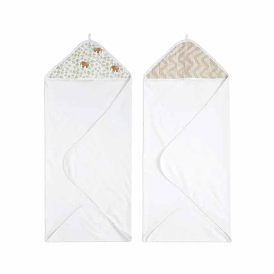 aden + anais Essentials Cotton Hooded Towels - 2 Pack - Tanzania-Bath Towels-Tanzania- | Natural Baby Shower