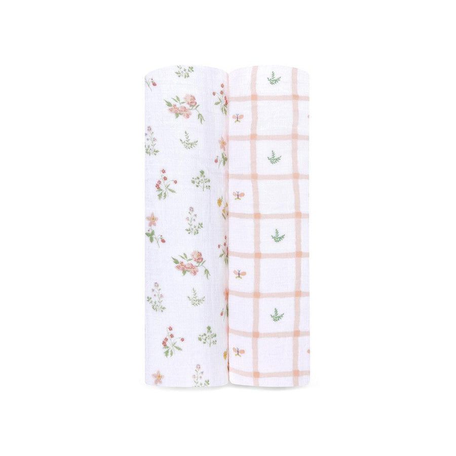 aden + anais Essentials Cotton Muslin Swaddle Blanket - 2 Pack - Country Floral-Blankets-Country Floral- | Natural Baby Shower