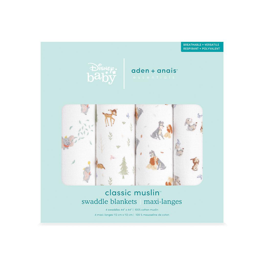 aden + anais essentials Cotton Muslin Swaddle Blanket - 4 Pack - Disney + Friends-Blankets-Disney + Friends- | Natural Baby Shower
