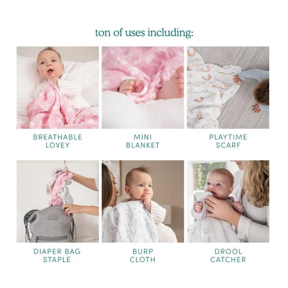aden + anais Essentials Cotton Muslin Squares - 5 Pack - Blushing Bunnies-Muslin Squares-Blushing Bunnies- | Natural Baby Shower