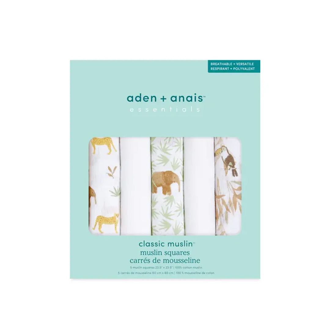 aden + anais Essentials Cotton Muslin Squares - 5 Pack - Tanzania