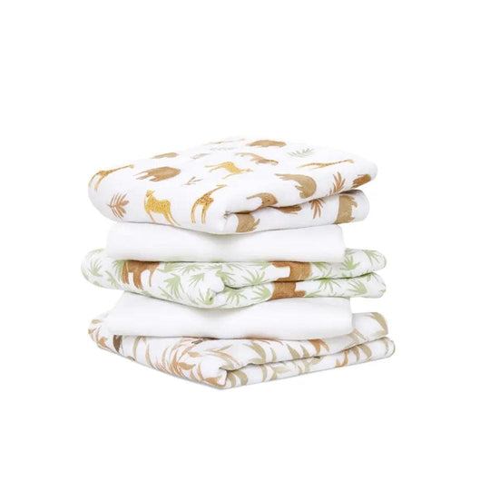 aden + anais Essentials Cotton Muslin Squares - 5 Pack - Tanzania-Muslin Squares-Tanzania- | Natural Baby Shower