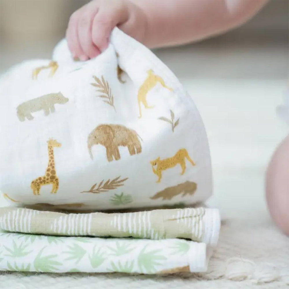 aden + anais Essentials Cotton Muslin Washcloths Set - 3 Pack - Tanzania-Washcloths-Tanzania- | Natural Baby Shower