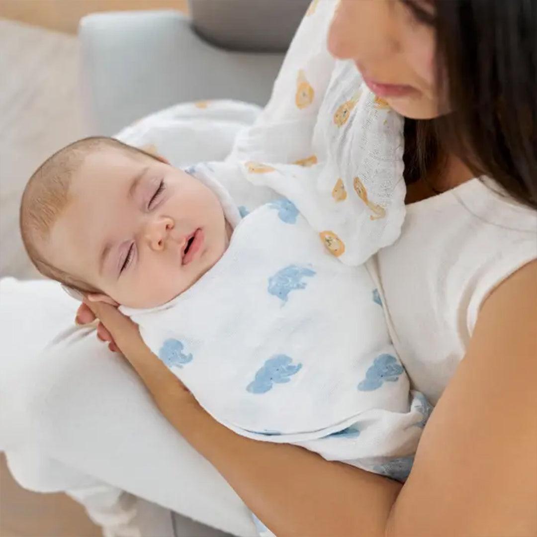 aden + anais Large Organic Cotton Muslin Swaddles 4pk - Animal Kingdom-Swaddling Wraps-Animal Kingdom-One Size | Natural Baby Shower