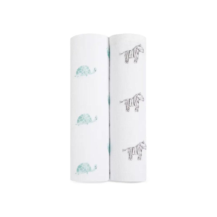aden + anais Large Organic Cotton Muslin Swaddles 2pk - Animal Kingdom-Swaddling Wraps-Animal Kingdom-One Size | Natural Baby Shower