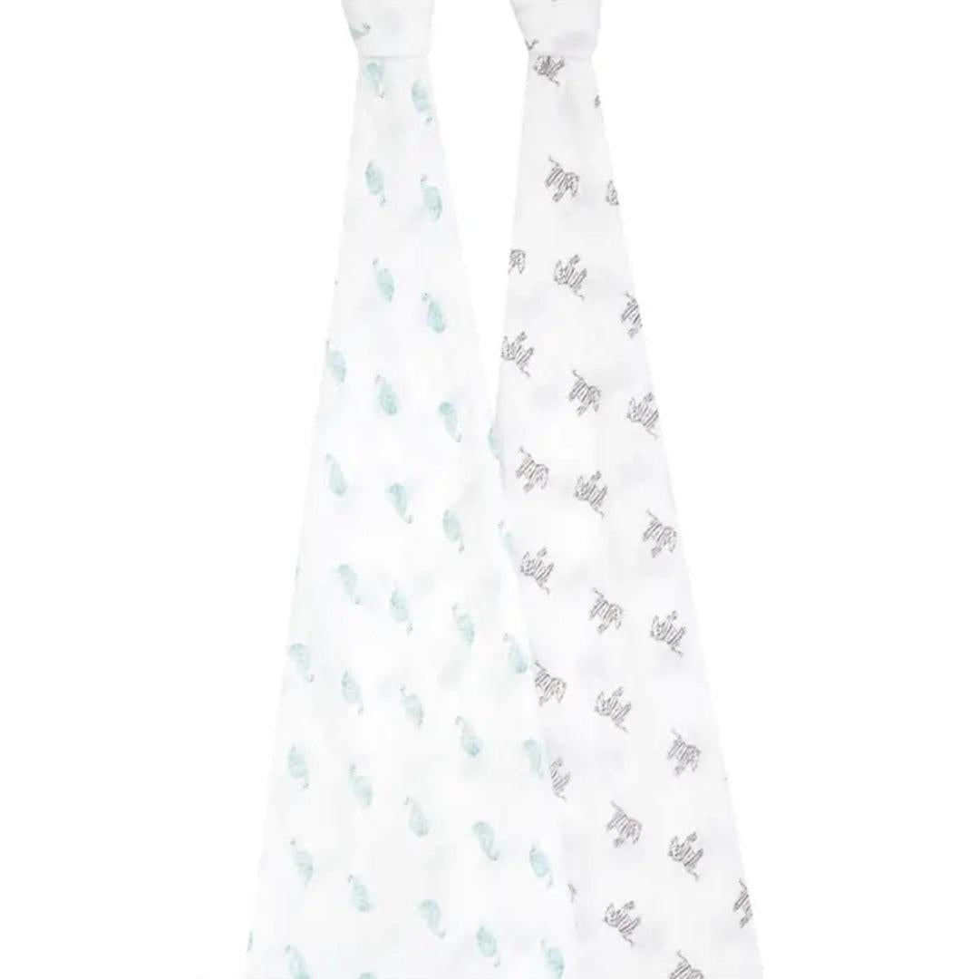 aden + anais Large Organic Cotton Muslin Swaddles 2pk - Animal Kingdom-Swaddling Wraps-Animal Kingdom-One Size | Natural Baby Shower