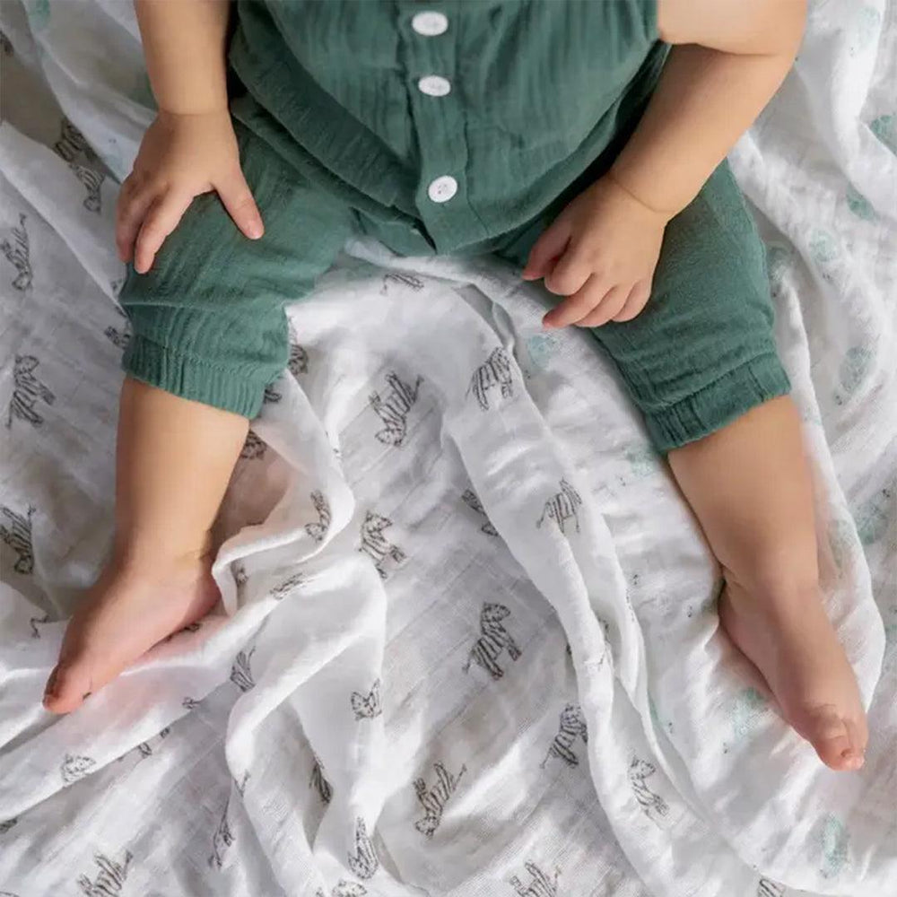 aden + anais Large Organic Cotton Muslin Swaddles 2pk - Animal Kingdom-Swaddling Wraps-Animal Kingdom-One Size | Natural Baby Shower
