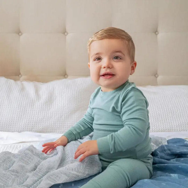aden + anais Large Organic Cotton Muslin Swaddles 4pk - Oceanic-Swaddling Wraps-Oceanic-One Size | Natural Baby Shower
