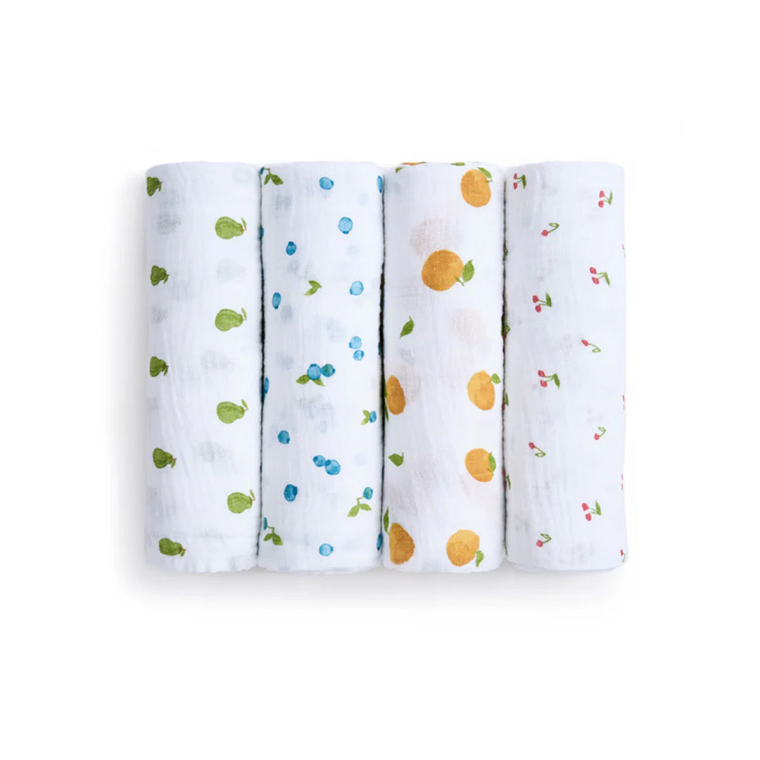 aden + anais Organic Cotton Swaddles - 4 Pack - Fresh Fruit-Swaddling Wraps-Fresh Fruit- | Natural Baby Shower