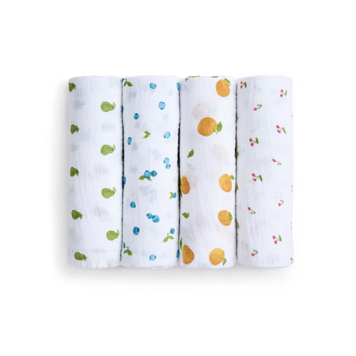 aden + anais Organic Cotton Swaddles - 4 Pack - Fresh Fruit-Swaddling Wraps-Fresh Fruit- | Natural Baby Shower