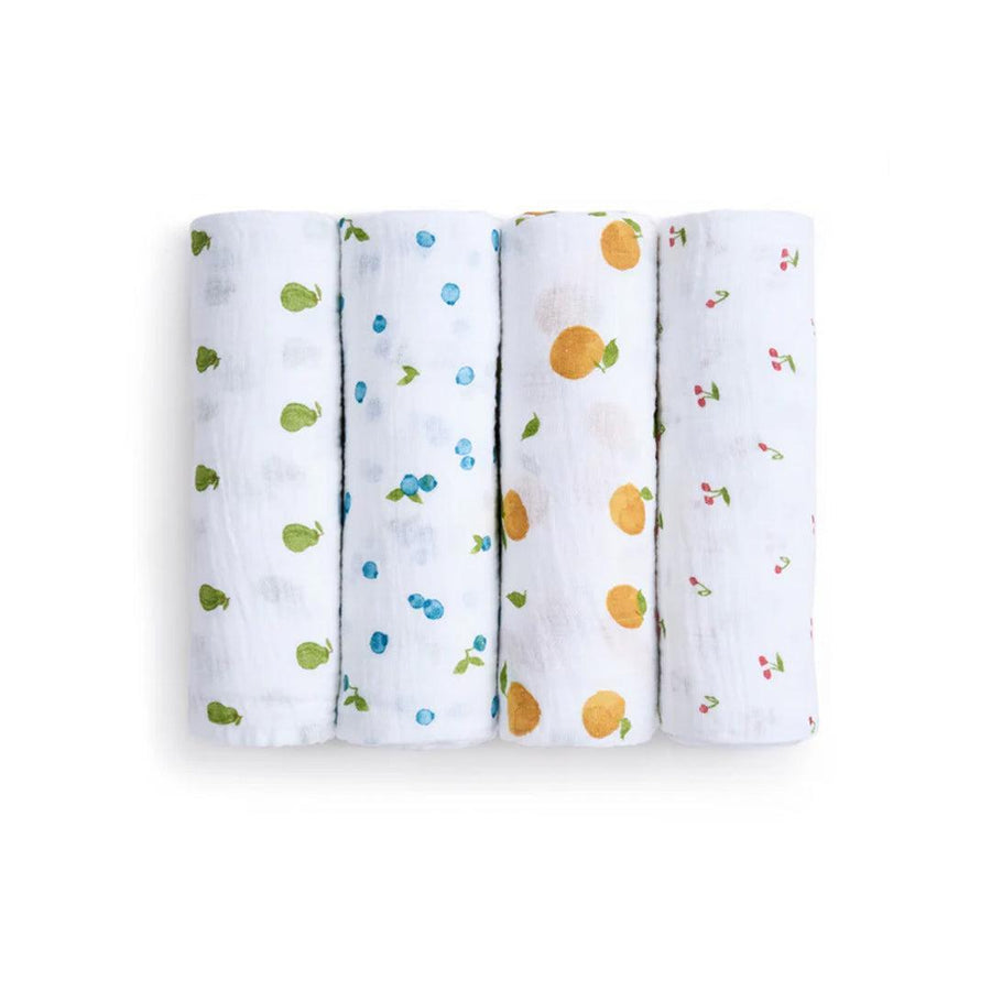 aden + anais Organic Cotton Swaddles - 4 Pack - Fresh Fruit-Swaddling Wraps-Fresh Fruit- | Natural Baby Shower