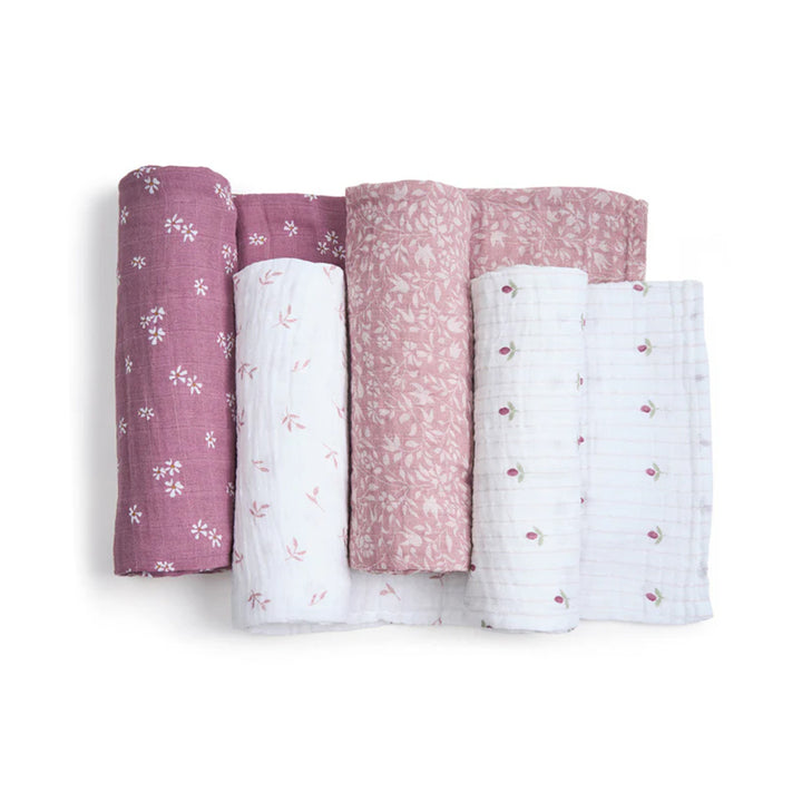 aden + anais Organic Cotton Swaddles - 4 Pack - Heritage Floral-Muslin Wraps-Heritage Floral- | Natural Baby Shower