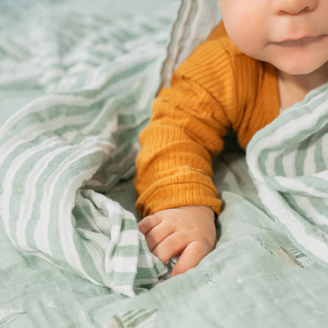 aden + anais Organic Cotton Swaddles - 4 Pack - Sailing Seas-Swaddling Wraps-Sailing Seas- | Natural Baby Shower