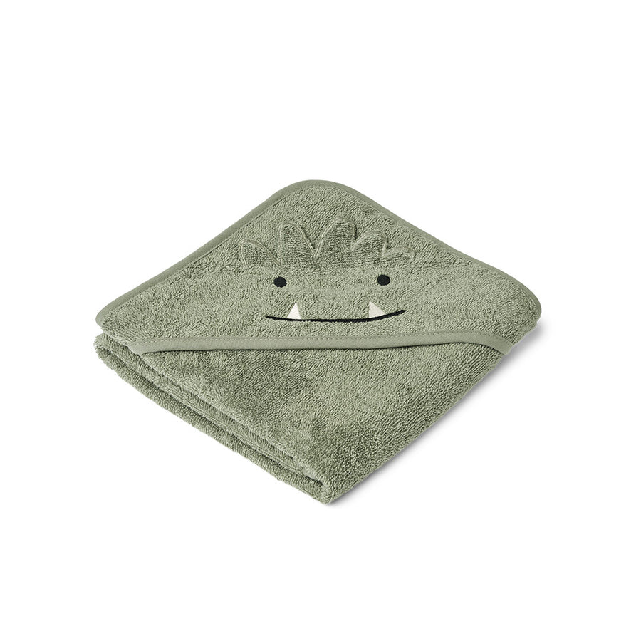 Liewood Albert Hooded Towel - Faune Green-Bath Towels-Faune Green- | Natural Baby Shower