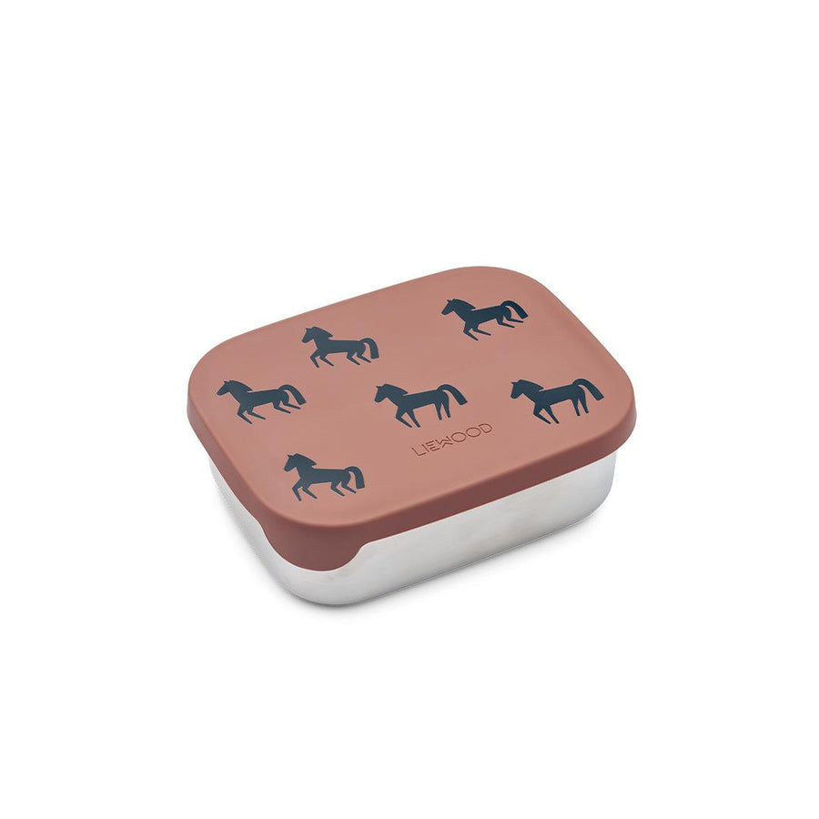 Liewood Arthur Lunchbox - Horses/Dark Rosetta-Lunch Boxes-Horses/Dark Rosetta- | Natural Baby Shower