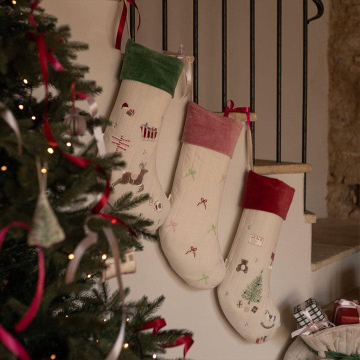 Avery Row Christmas Stocking - Bows-Seasonal Decorations-Bows-One Size | Natural Baby Shower