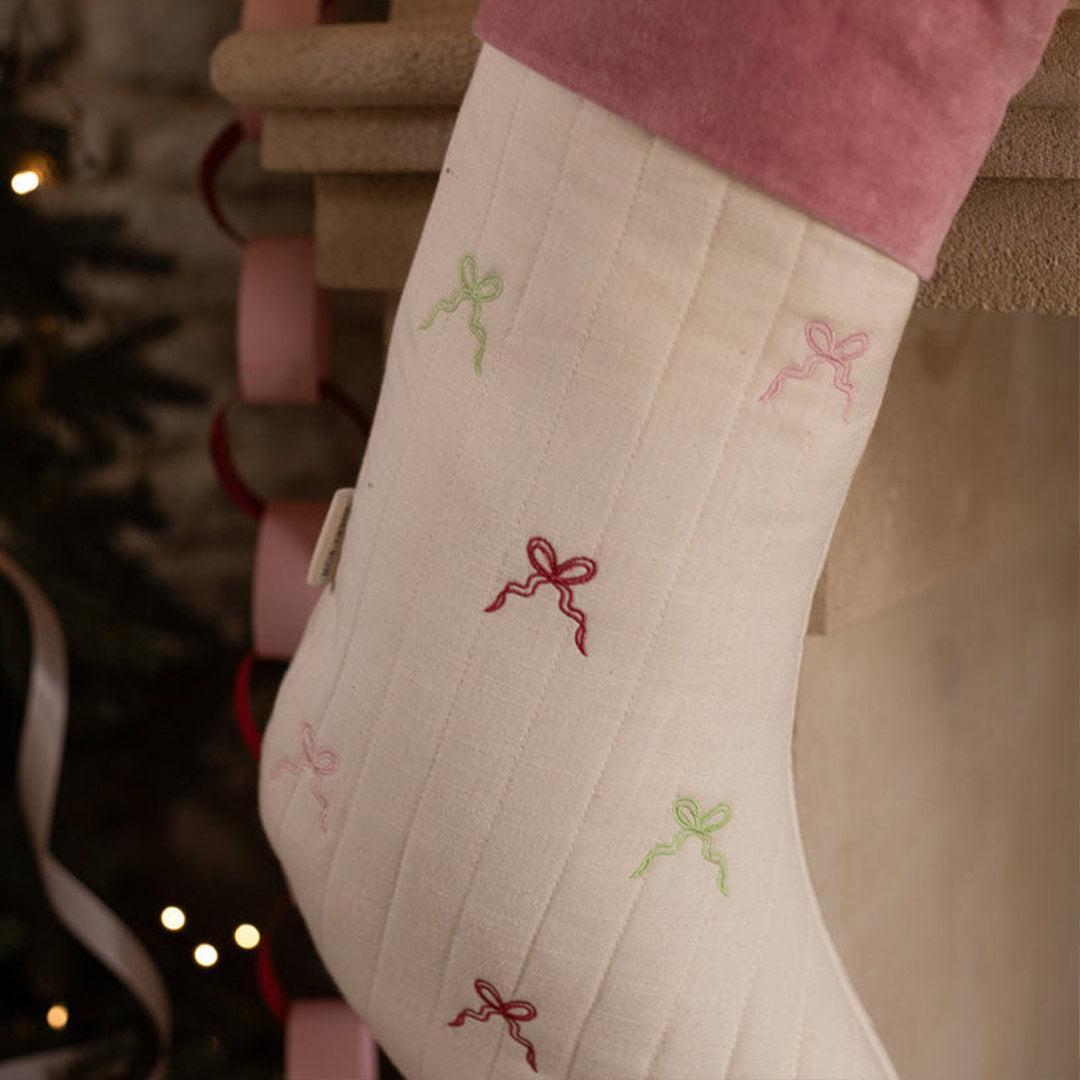 Avery Row Christmas Stocking - Bows-Seasonal Decorations-Bows-One Size | Natural Baby Shower
