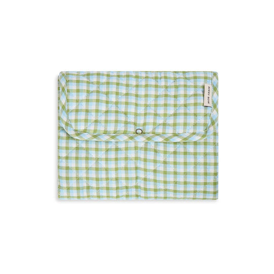 Avery Row Cotton Travel Baby Changing Mat - Greenhouse Gingham-Travel Changing Mats-Greenhouse Gingham- | Natural Baby Shower