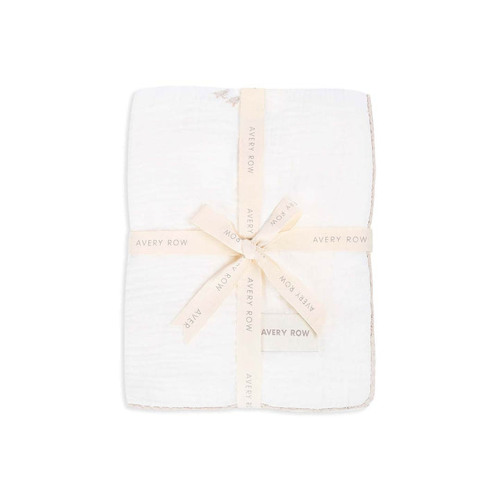 Avery Row Embroidered Muslin Blanket - Little Farm-Blankets-Little Farm- | Natural Baby Shower