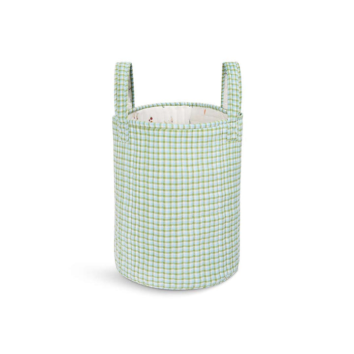 Avery Row Large Quilted Storage Basket - Little Farm/Greenhouse Gingham-Storage Baskets-Little Farm/Greenhouse Gingham- | Natural Baby Shower