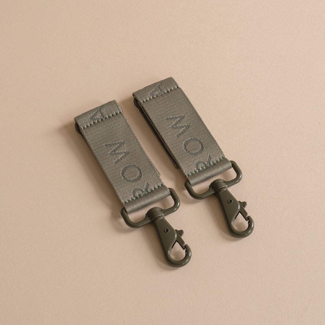 Avery Row Logo Pram Bag Clips - Olive Green-Stroller Clips-Olive Green- | Natural Baby Shower