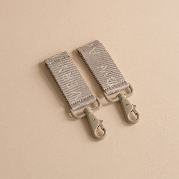 Avery Row Logo Pram Bag Clips - Oyster-Stroller Clips-Oyster- | Natural Baby Shower