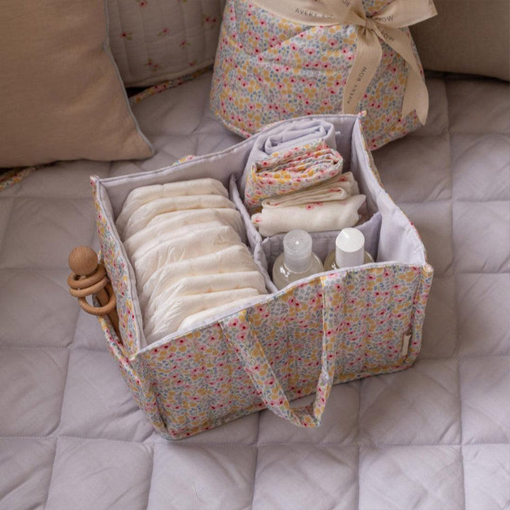 Avery Row Nappy Caddy - Wildflower Garden-Nappy Laundry + Storage-Wildflower Garden-One Size | Natural Baby Shower
