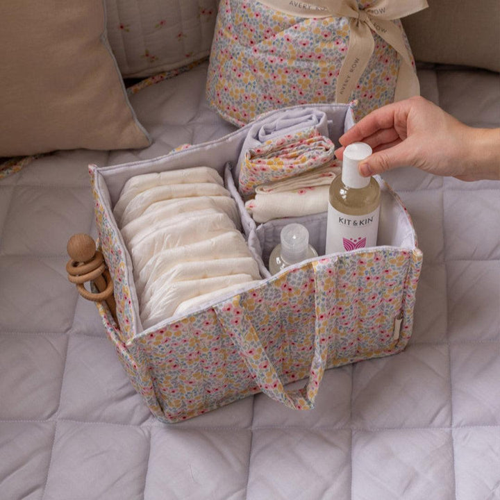 Avery Row Nappy Caddy - Wildflower Garden-Nappy Laundry + Storage-Wildflower Garden-One Size | Natural Baby Shower