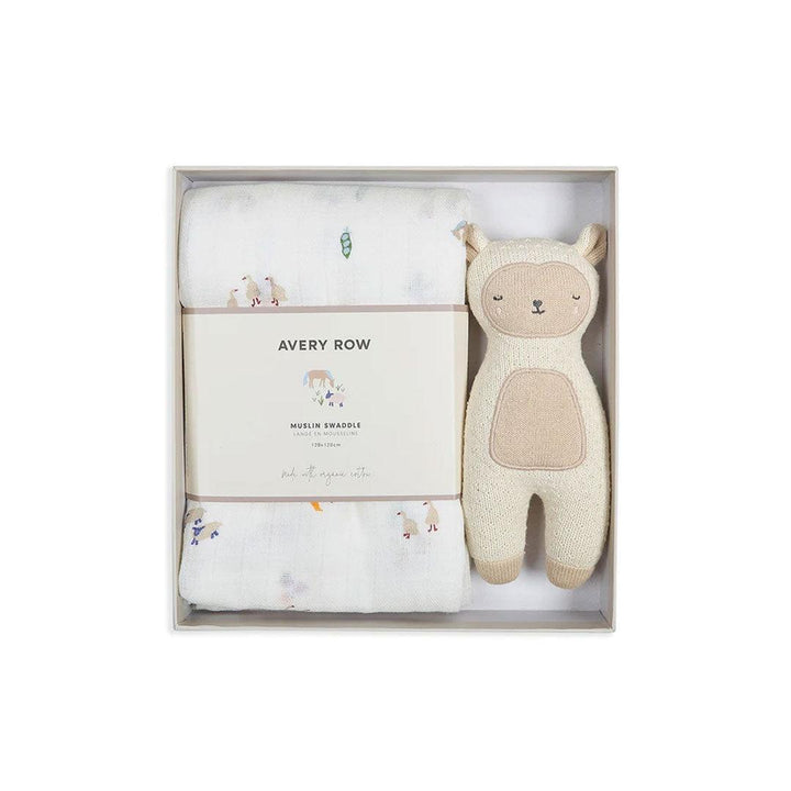 Avery Row Swaddle & Cuddle New Baby Gift Set - Little Farm-Swaddling Wraps-Little Farm- | Natural Baby Shower