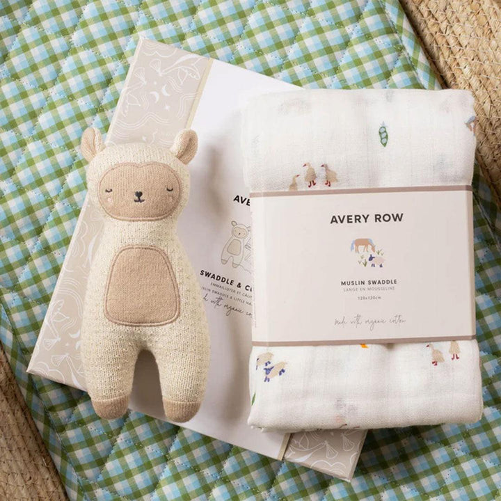 Avery Row Swaddle & Cuddle New Baby Gift Set - Little Farm-Swaddling Wraps-Little Farm- | Natural Baby Shower