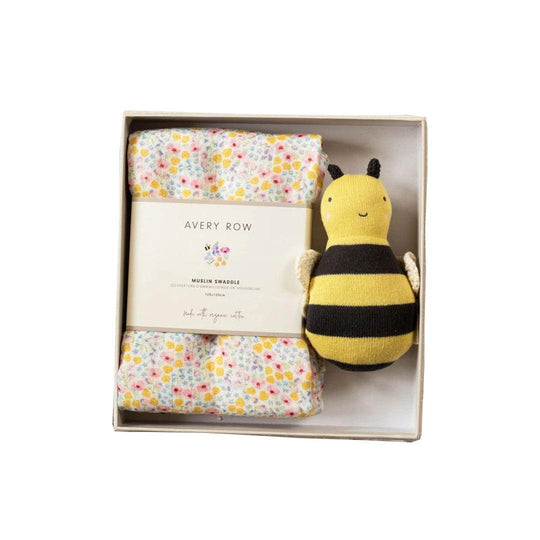 Avery Row Swaddle & Cuddle New Baby Gift Set - Wildflower Garden-Swaddling Wraps-Wildflower Garden- | Natural Baby Shower