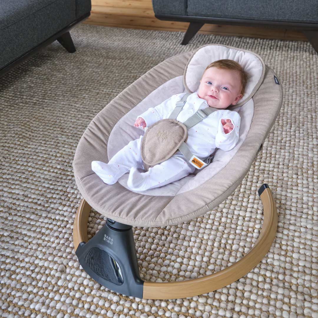 Bababing Automatic Hub 2 Baby Swing - Beige-Baby Bouncers-Beige- | Natural Baby Shower