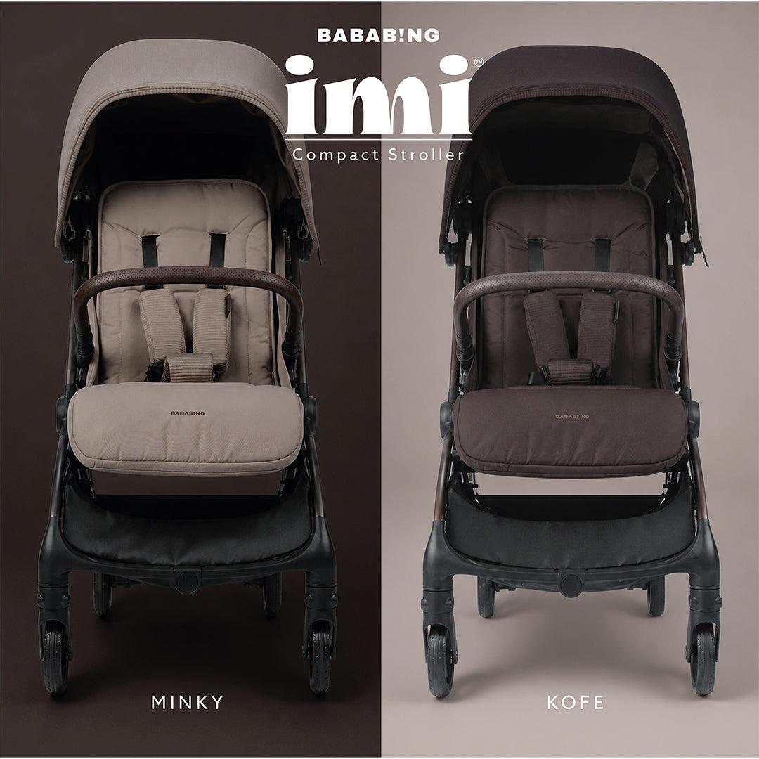 Bababing Imi Compact Auto Fold Stroller - Mink-Strollers-Mink- | Natural Baby Shower