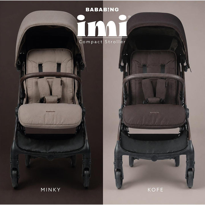 Bababing Imi Compact Auto Fold Stroller - Mink-Strollers-Mink- | Natural Baby Shower