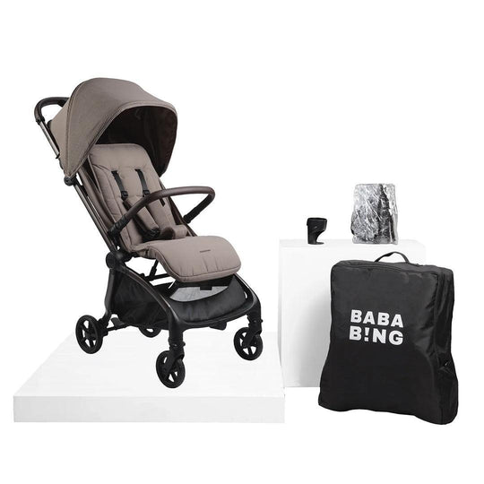 Bababing Imi Compact Auto Fold Stroller - Mink-Strollers-Mink- | Natural Baby Shower