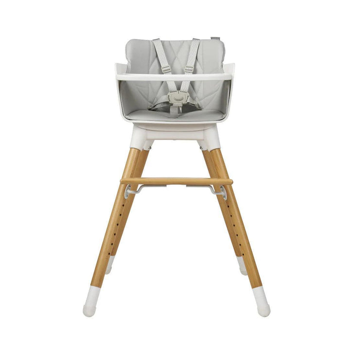 Bababing Una Highchair - White/Wood/Grey-Highchairs-White/Wood/Grey- | Natural Baby Shower