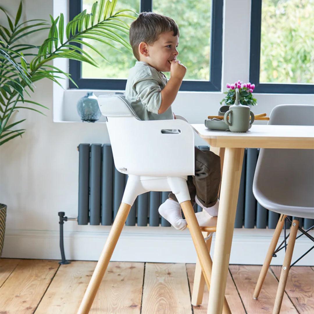 Bababing Una Highchair - White/Wood/Grey-Highchairs-White/Wood/Grey- | Natural Baby Shower