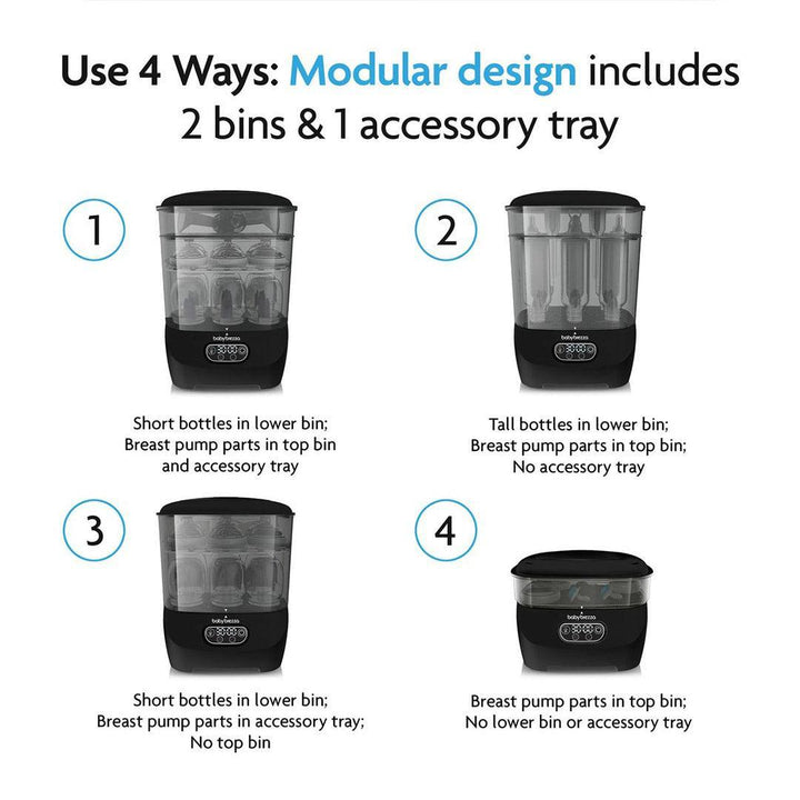 Baby Brezza Steriliser Dryer Advanced - Black-Sterilisers-Black- | Natural Baby Shower