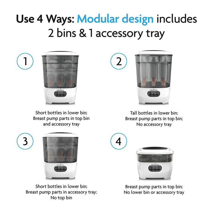 Baby Brezza Steriliser Dryer Advanced - Black & White-Sterilisers-Black & White- | Natural Baby Shower