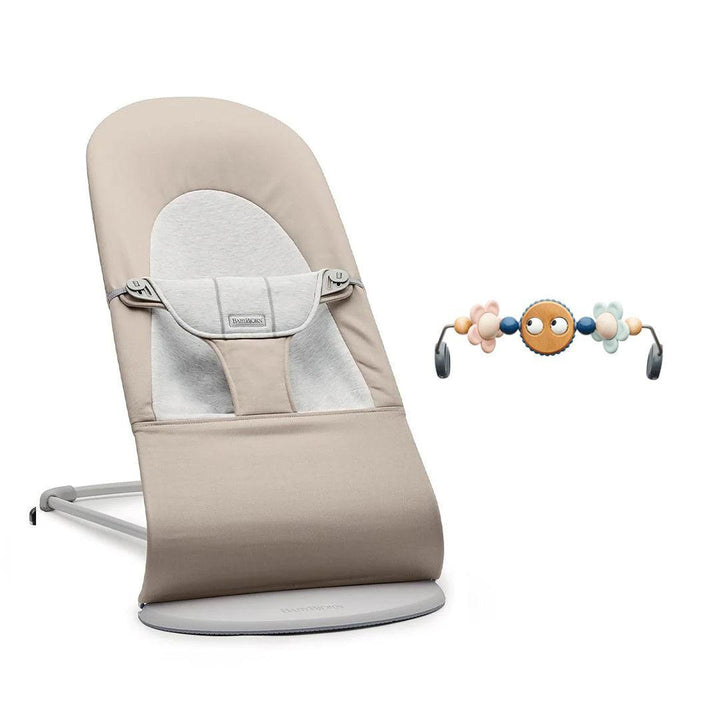 BabyBjörn Balance Soft Baby Bouncer - Beige/Grey - Woven/Jersey-Baby Bouncers-Googly Eyes Pastel- | Natural Baby Shower