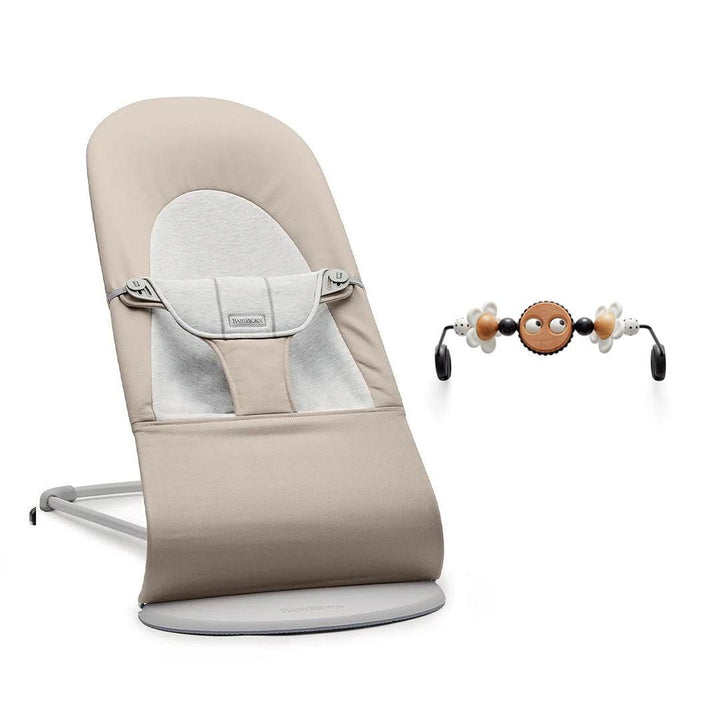BabyBjörn Balance Soft Baby Bouncer - Beige/Grey - Woven/Jersey-Baby Bouncers-Googly Eyes B+W- | Natural Baby Shower