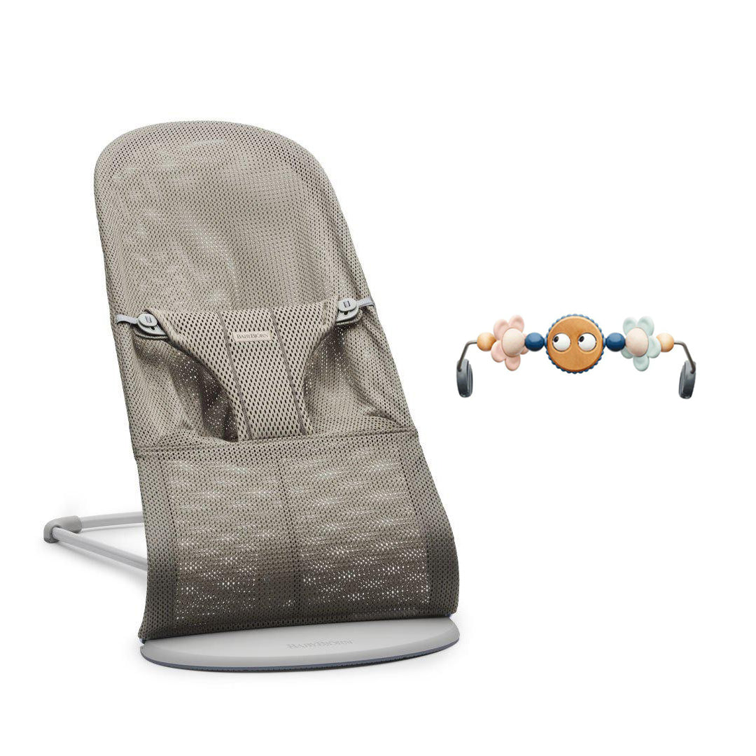 BabyBjorn Bouncer Bliss - Mesh - Grey Beige-Baby Bouncers-Googly Eyes Pastel- | Natural Baby Shower