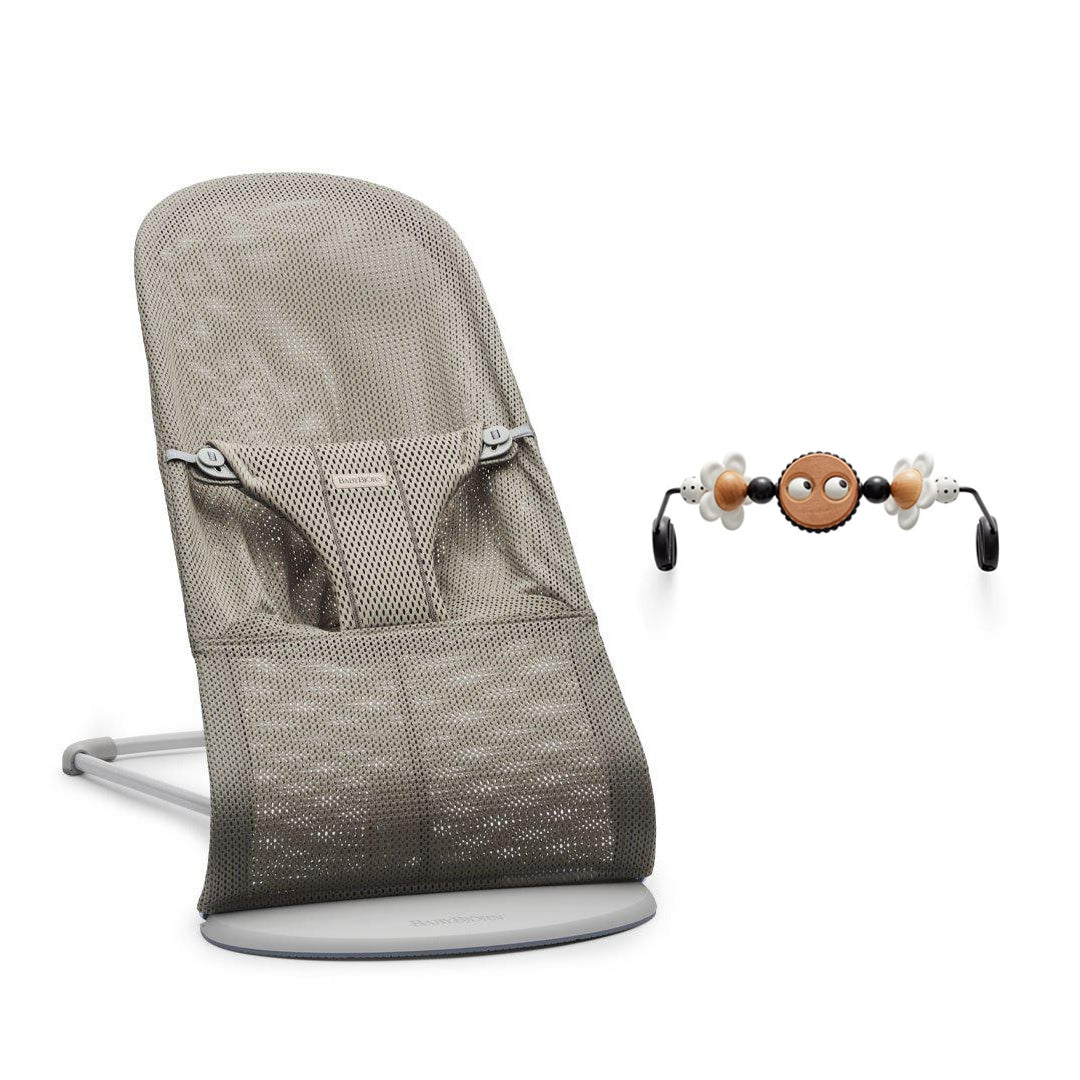 BabyBjorn Bouncer Bliss - Mesh - Grey Beige-Baby Bouncers-Googly Eyes B+W- | Natural Baby Shower