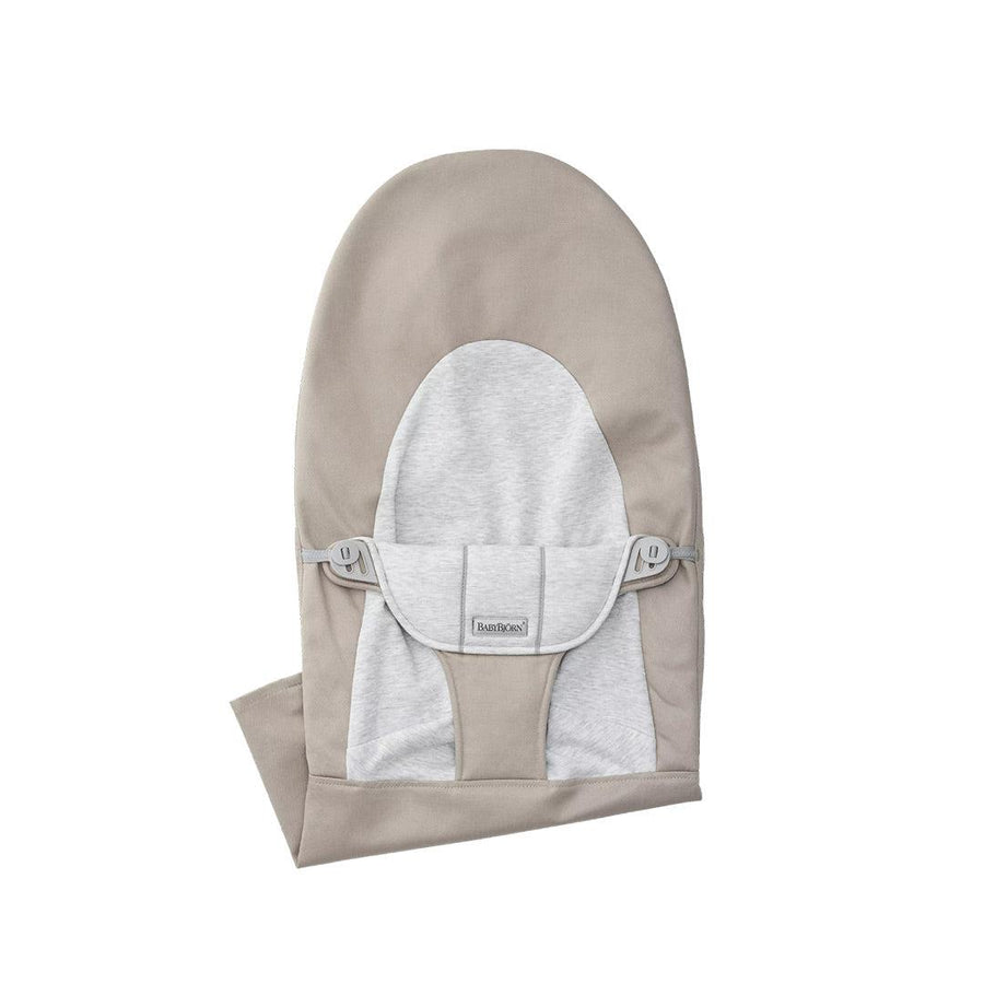 BabyBjörn Baby Bouncer Bliss Seat Fabric - Beige/ Grey - Woven/Jersey-Baby Bouncer Seat Covers-Beige/ Grey-Woven/Jersey | Natural Baby Shower