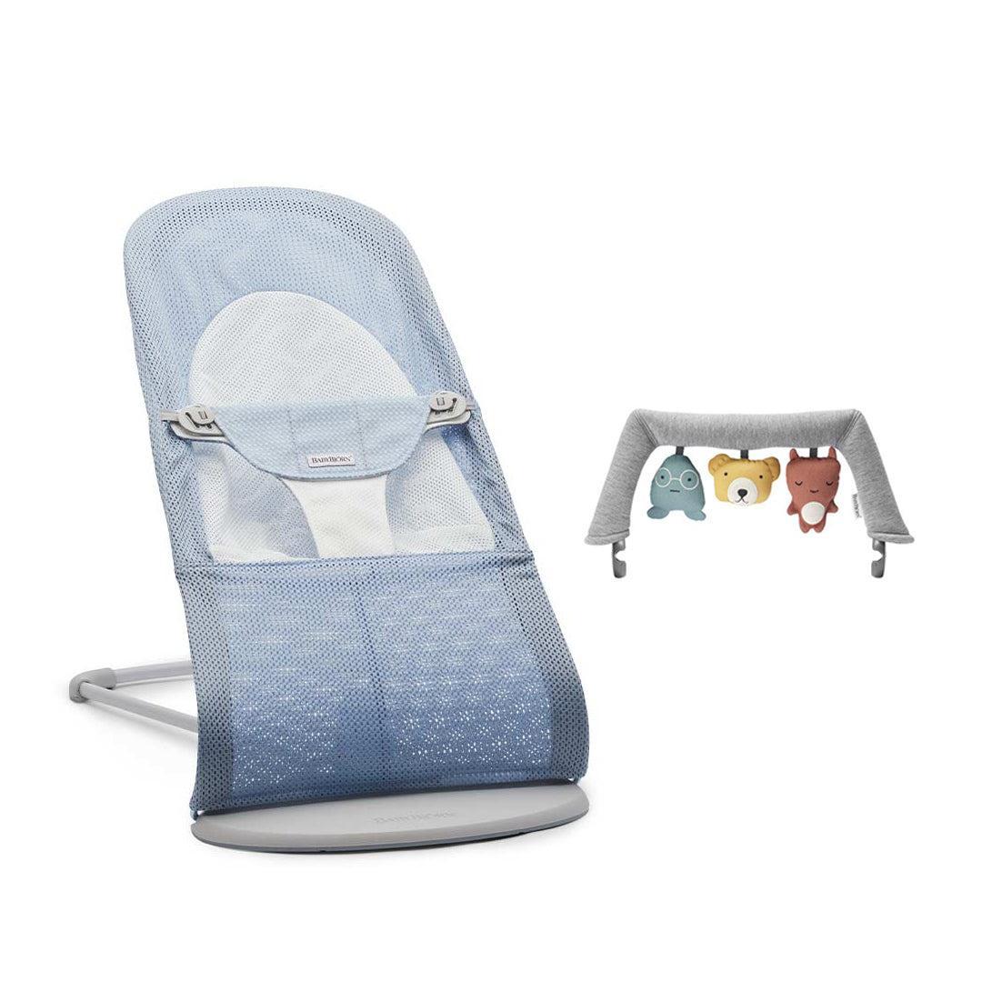 BabyBjorn Balance Soft Mesh Baby Bouncer - Grey Frame - Fog Blue-Baby Bouncers-Soft Friends Grey- | Natural Baby Shower