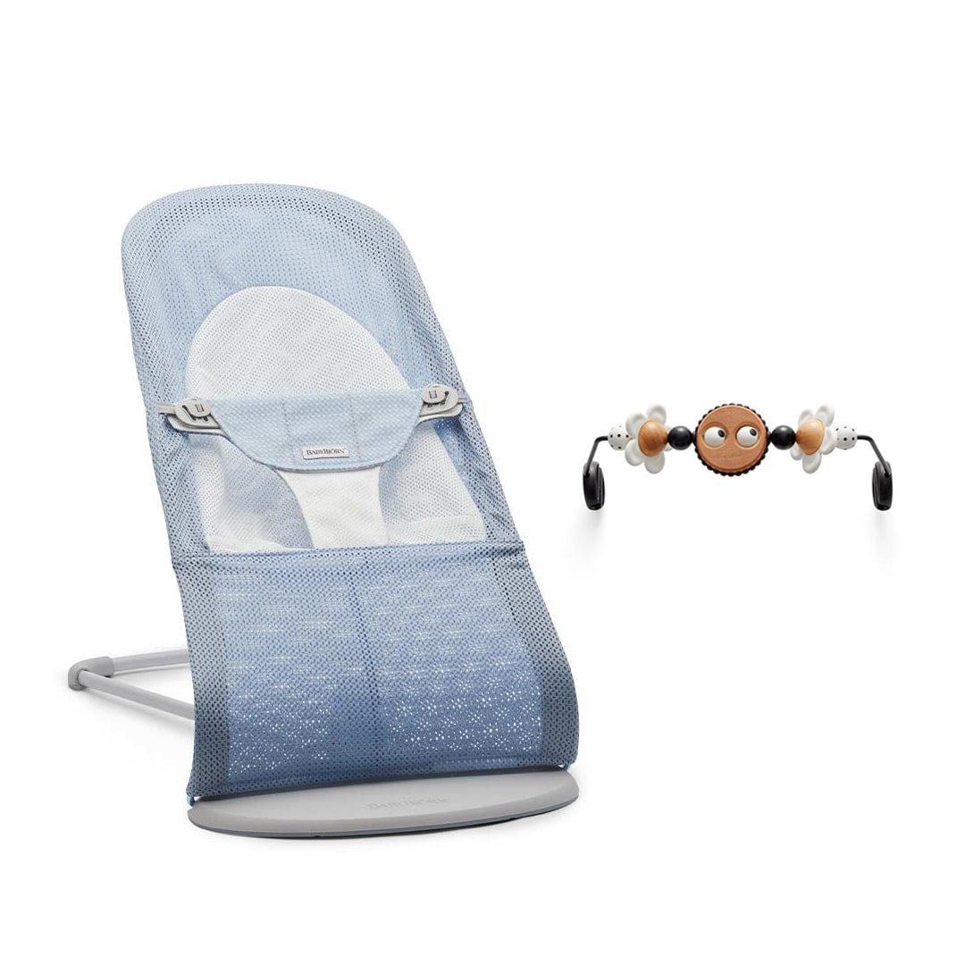 BabyBjorn Balance Soft Mesh Baby Bouncer - Grey Frame - Fog Blue-Baby Bouncers-Googly Eyes B+W- | Natural Baby Shower