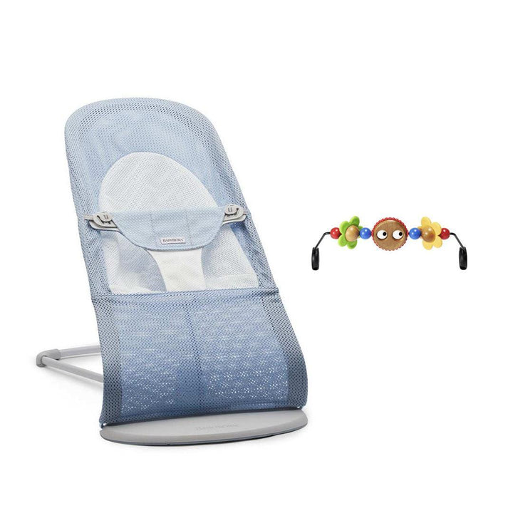BabyBjorn Balance Soft Mesh Baby Bouncer - Grey Frame - Fog Blue-Baby Bouncers-Googly Eyes Bright- | Natural Baby Shower