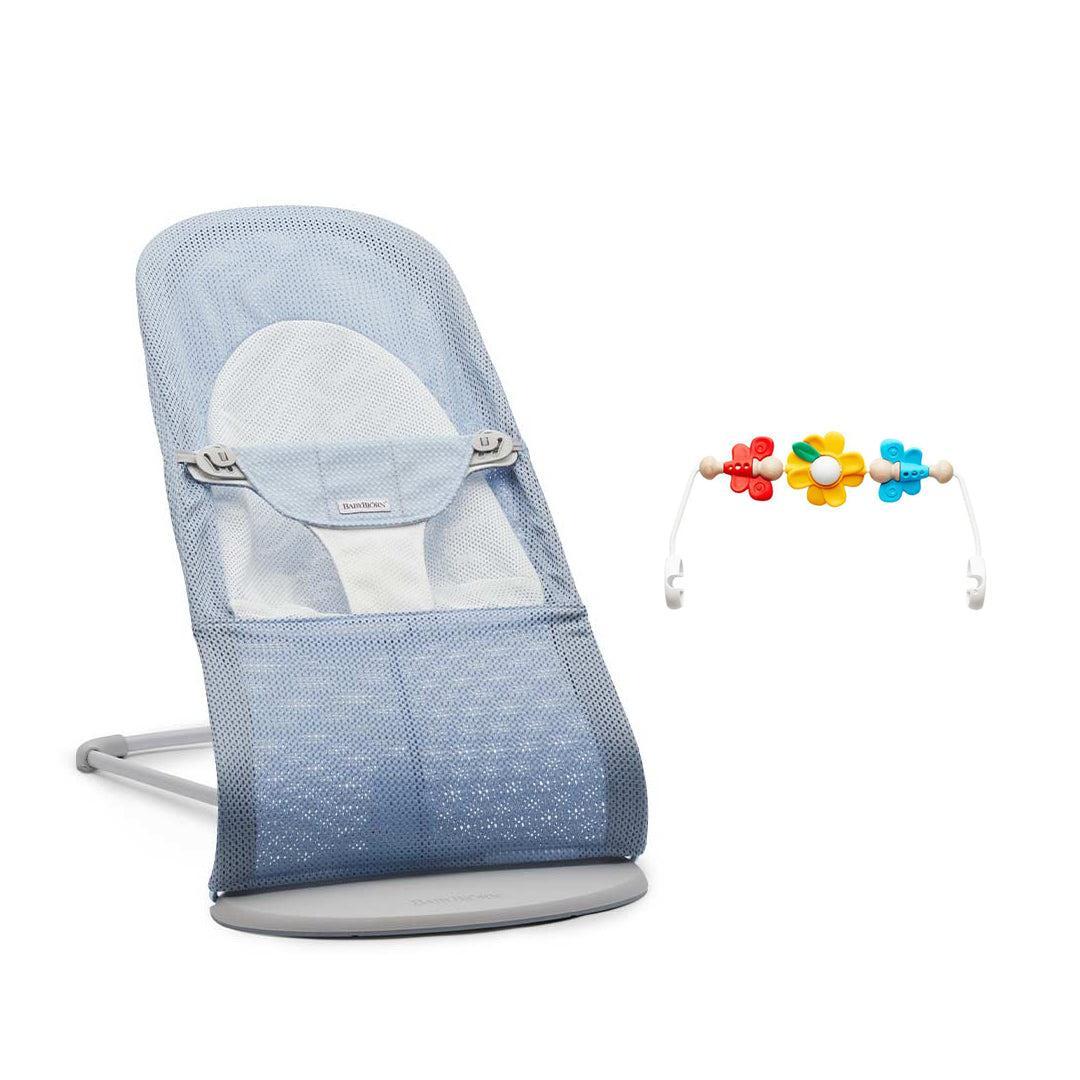BabyBjorn Balance Soft Mesh Baby Bouncer - Grey Frame - Fog Blue-Baby Bouncers-Flying Friends- | Natural Baby Shower