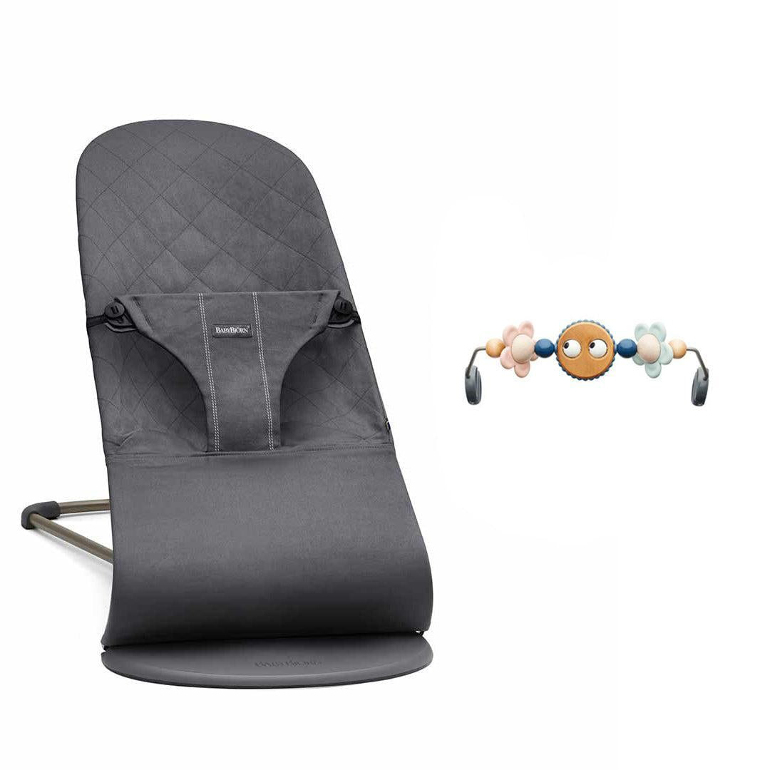 BabyBjorn Bouncer Bliss - Cotton - Anthracite-Baby Bouncers-Googly Eyes Pastel- | Natural Baby Shower